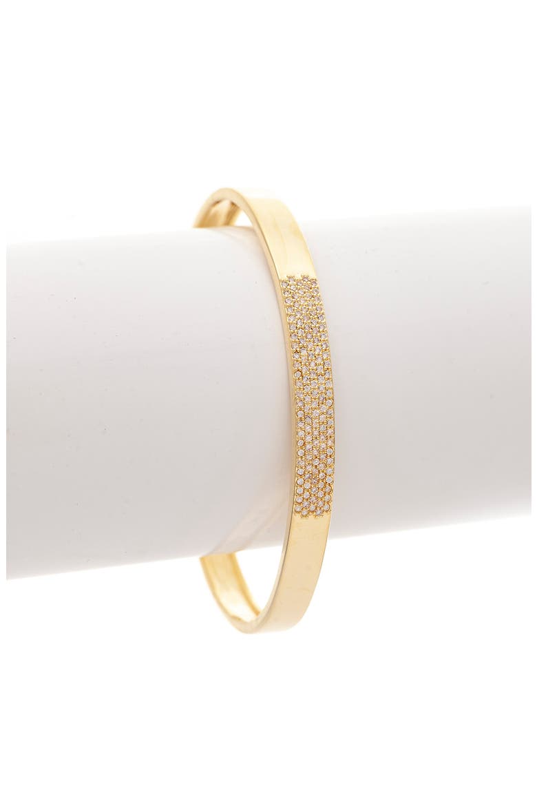 Satin CZ Bangle, Alternate, color, 18K GOLD CLAD
