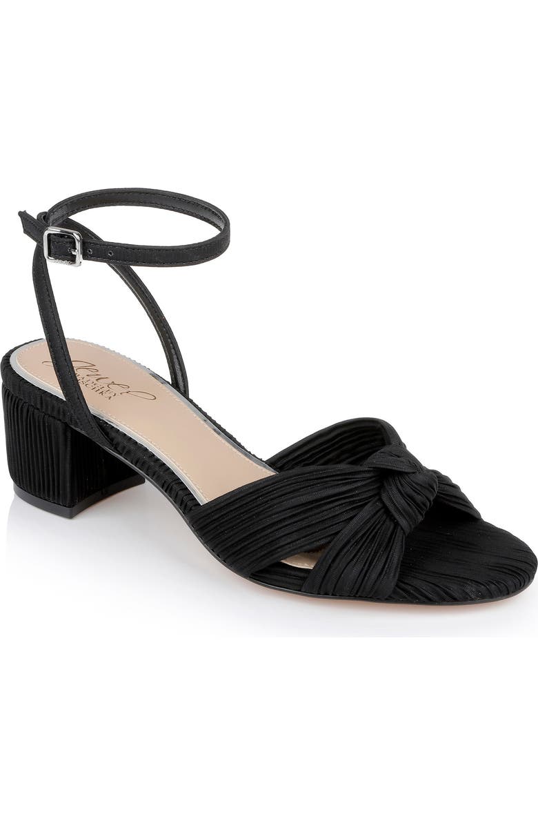 Jewel Badgley Mischka Hudson Ankle Strap Sandal, Main, color, Black Fabric