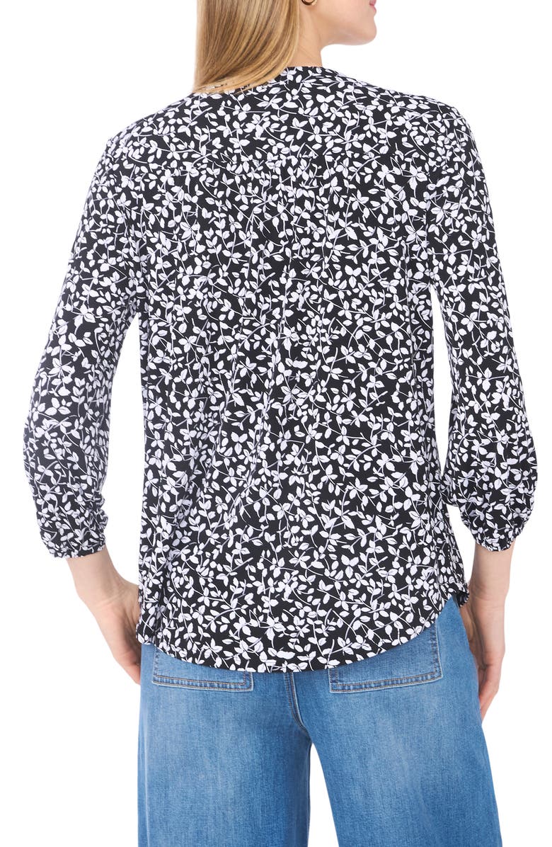 Vince Camuto Balloon Sleeve Knit Top, Alternate, color, Black/ White