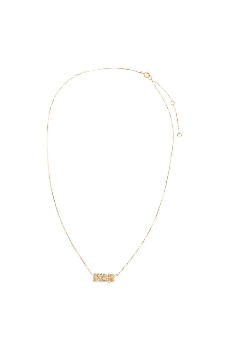 BY ADINA EDEN Diamond Pave Bubble Outline Hebrew 'Mom' Necklace 14K, Alternate, color,