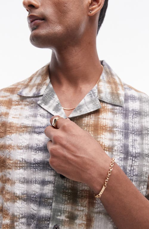 Topman Tie Dye Seersucker Camp Shirt In Rust Multi