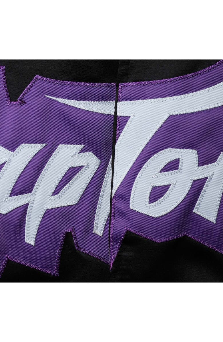 Mitchell & Ness Men's Mitchell & Ness Black/Red Toronto Raptors Hardwood Classics Reload 3.0 Raglan Full-Snap Satin Jacket, Alternate, color, Black