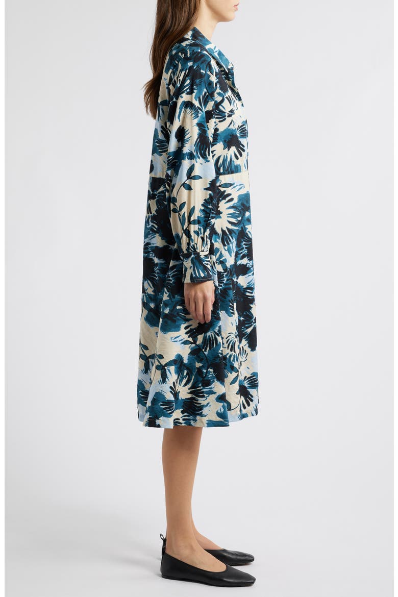 Nadia Long Sleeve Button Front Dress, Alternate, color, REFLECT POND