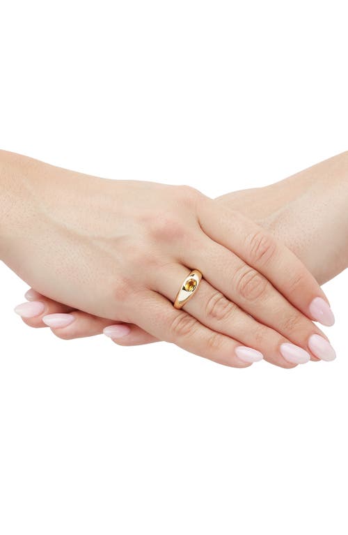 Frankie & Zoe 14k Yellow Gold Citrine Dome Ring In Yellow Gold