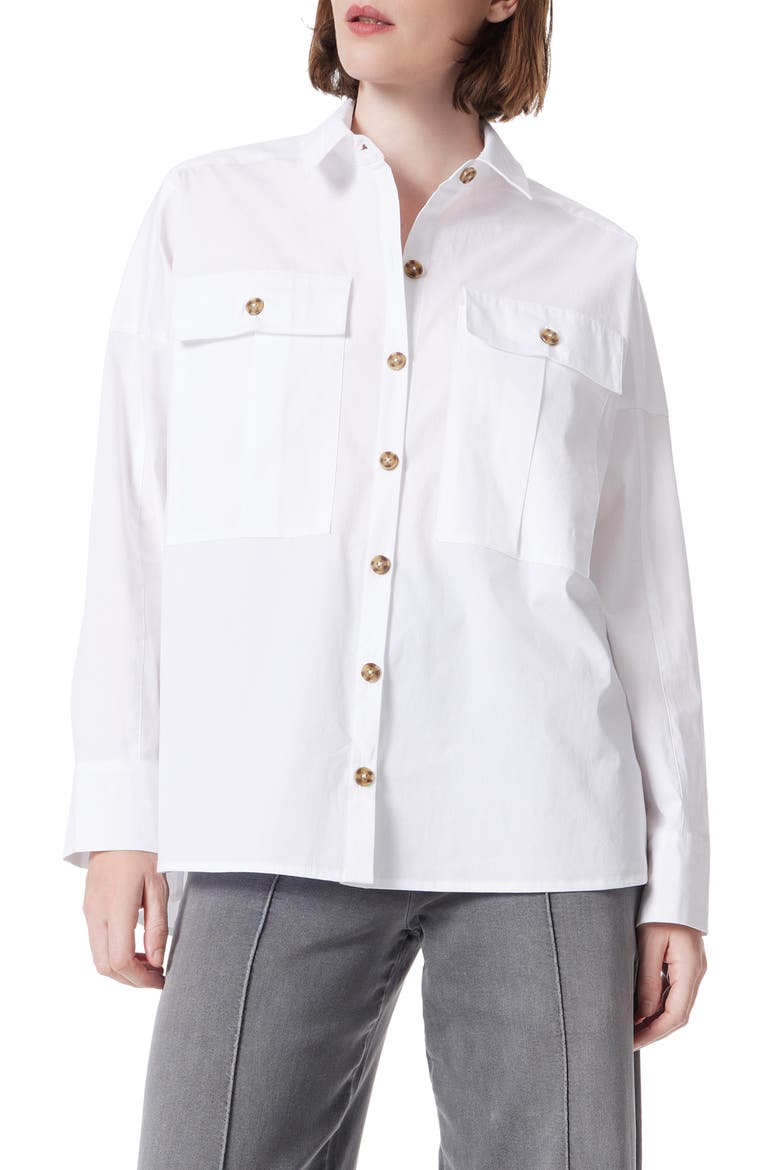 Cargo Button-Up Top, Main, color, OPTIC WHITE