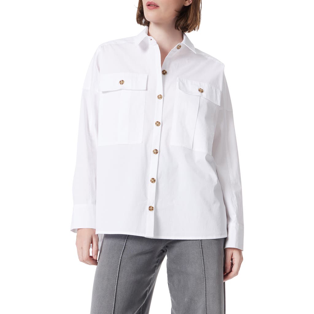 Do By Dee Ocleppo Cargo Button-up Top In Optic White