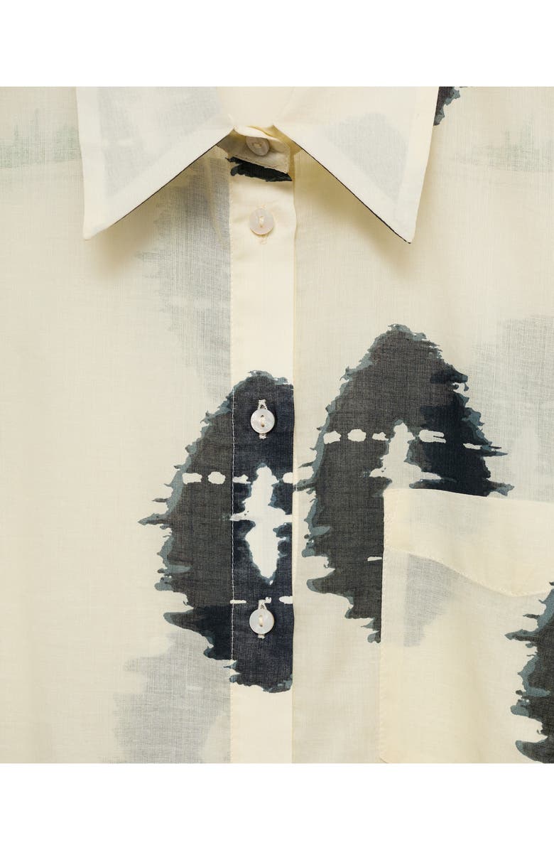 MANGO Print Semisheer Button-Up Shirt, Alternate, color, 