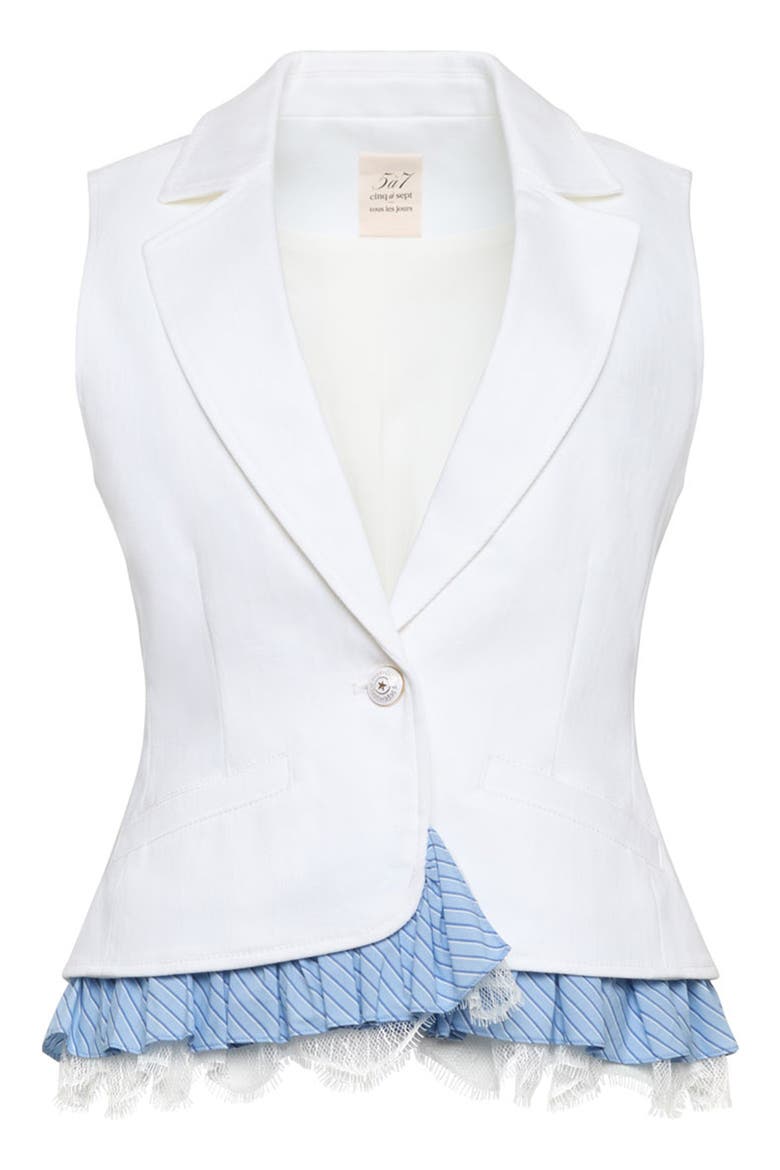 Jessie Ruffle Hem Vest, Alternate, color, WHITE/ MULTI