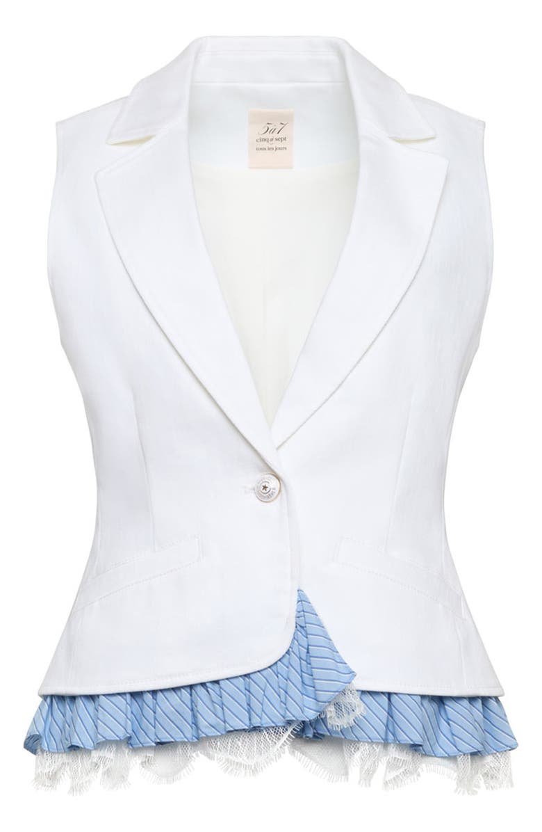 Cinq à Sept Jessie Ruffle Hem Vest, Alternate, color, White/ Multi