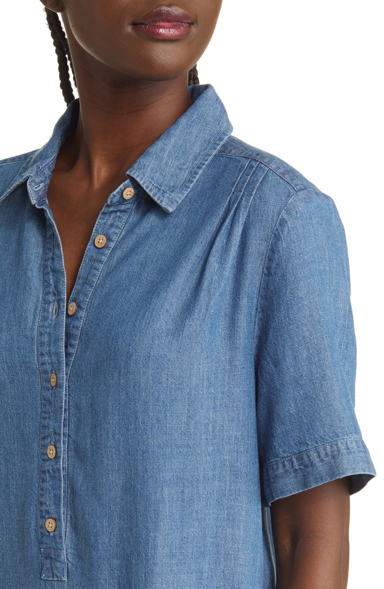 Faherty Hana Chambray Mini Shirtdress, Alternate, color,