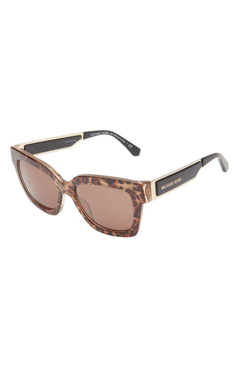 Michael Kors 54mm Square Sunglasses, Alternate, color, Brown Havana