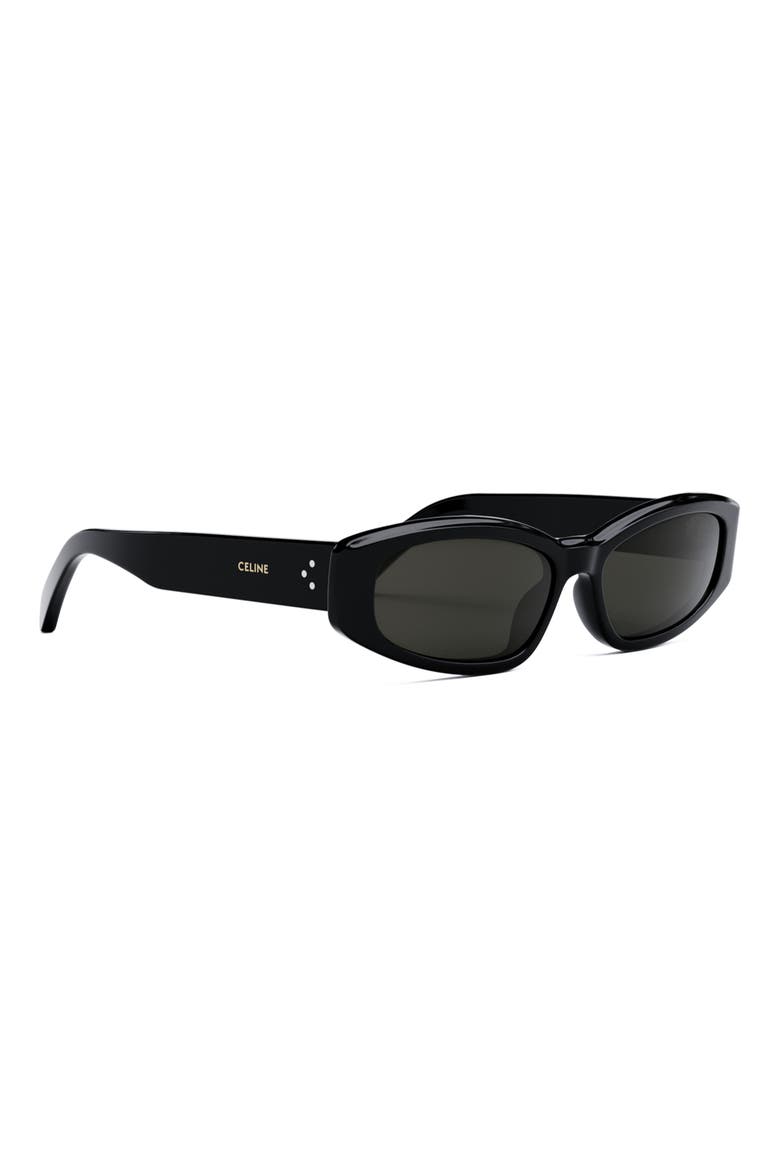 Bold 58mm Rectangular Sunglasses, Alternate, color, BLACK