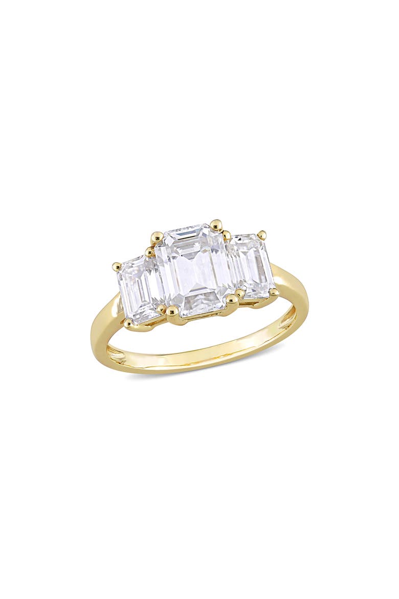 Emerald Cut Lab Created Moissanite Ring, Main, color, GOLD