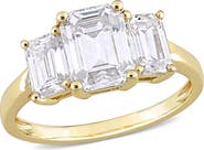 DELMAR Emerald Cut Lab Created Moissanite Ring