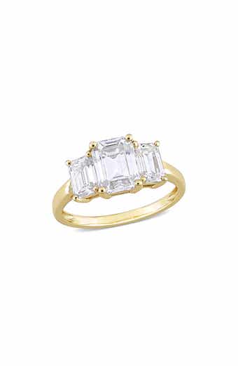 Emerald Cut Lab Created Moissanite Ring
