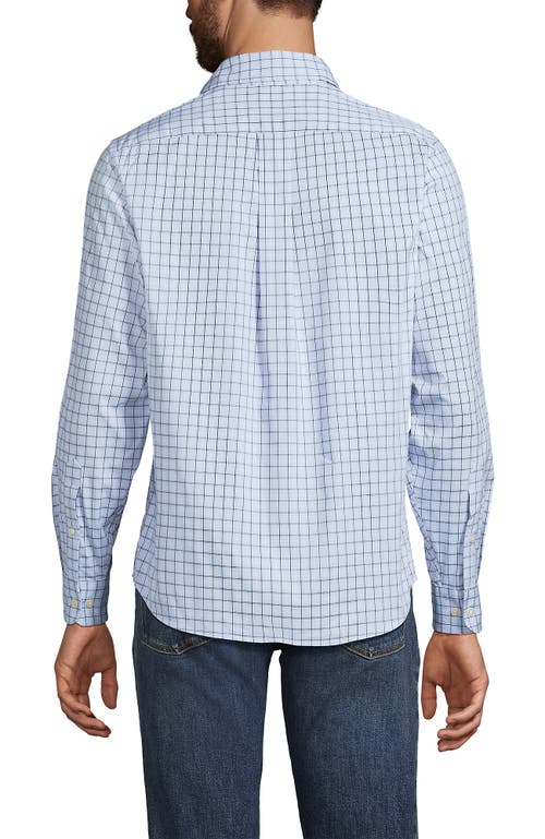 Lands' End Traditional Fit Long Sleeve Travel Kit Shirt In Blue