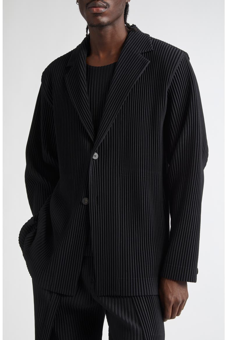 Basics Pleated Blazer, Alternate, color, BLACK