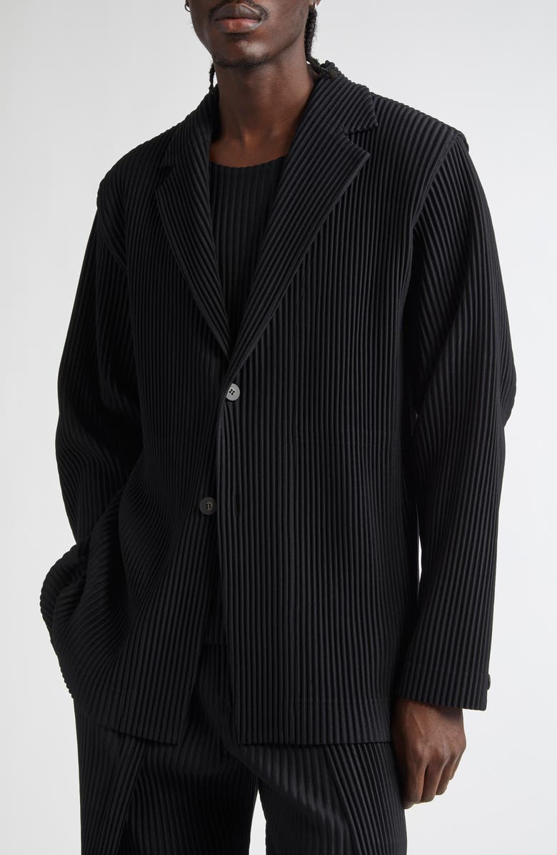 Homme Plissé Issey Miyake Basics Pleated Blazer, Alternate, color, Black