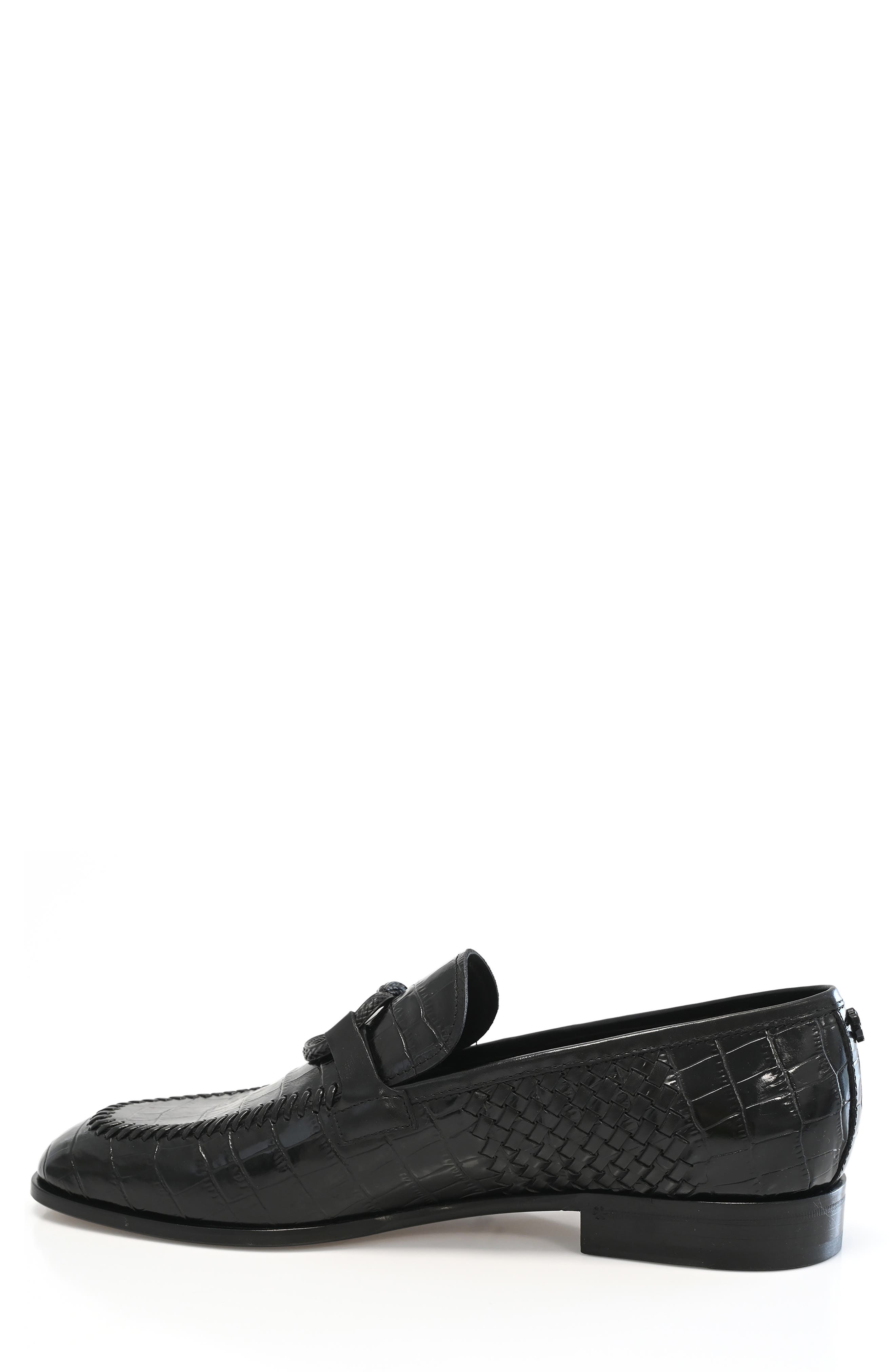Roberto Cavalli Cocco Woven Loafer, Alternate, color, Black