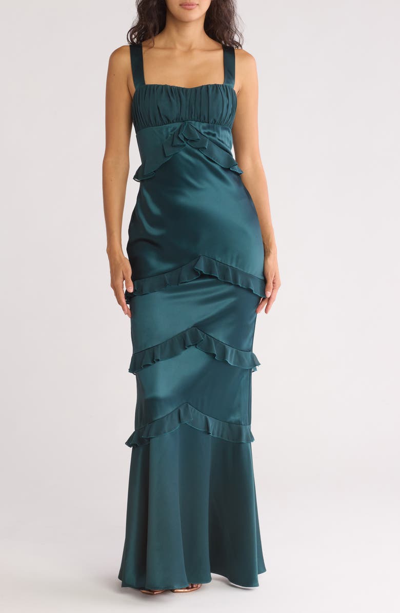 AREA STARS Brigitte Ruffle Cocktail Dress, Main, color, 