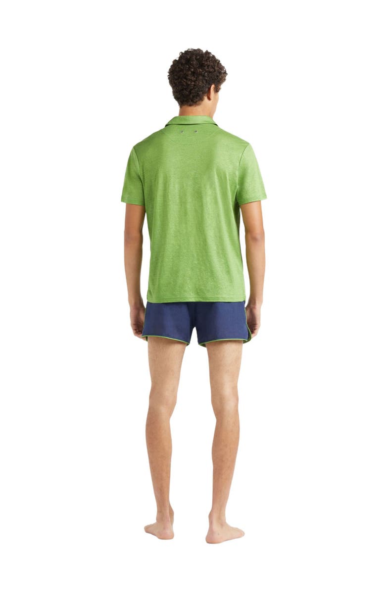 Vilebrequin Men's Solid Linen Jersey Polo Shirt, Alternate, color, Camouflage