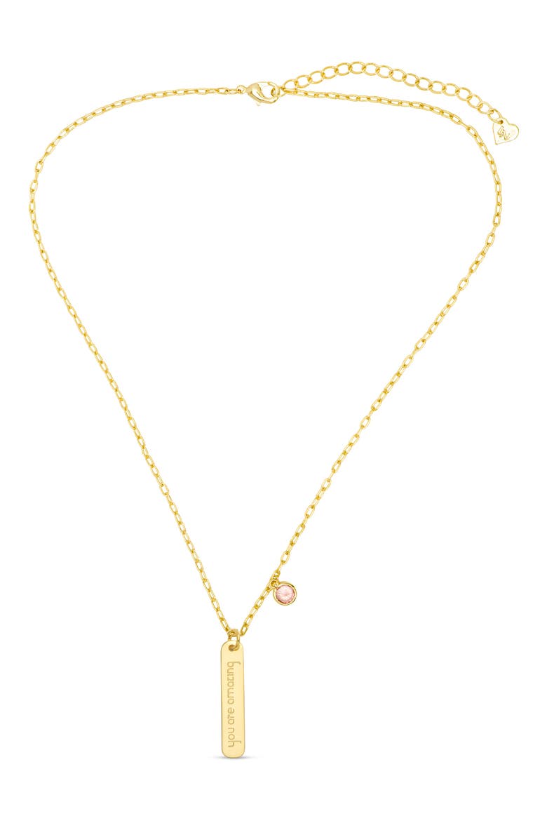 Kids' You are Amazing Bar Pendant Necklace, Alternate, color, GOLD