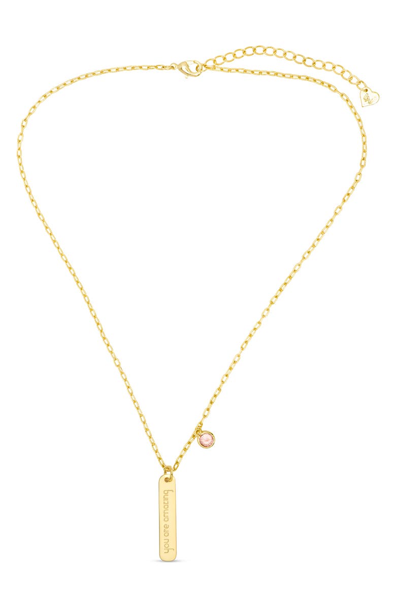 Lily Nily Kids' You are Amazing Bar Pendant Necklace, Alternate, color, Gold