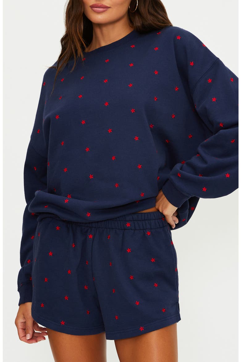 Devyn Embroidered Star Oversize Sweatshirt, Main, color, STAR SPANGLED SEAS