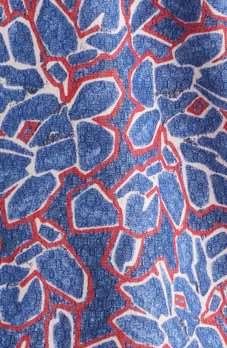 Tommy Bahama Coastal Ease Geo Rio Floral IslandZone<sup>®</sup> Short Sleeve Button-Up Shirt, Alternate, color, Bering Blue