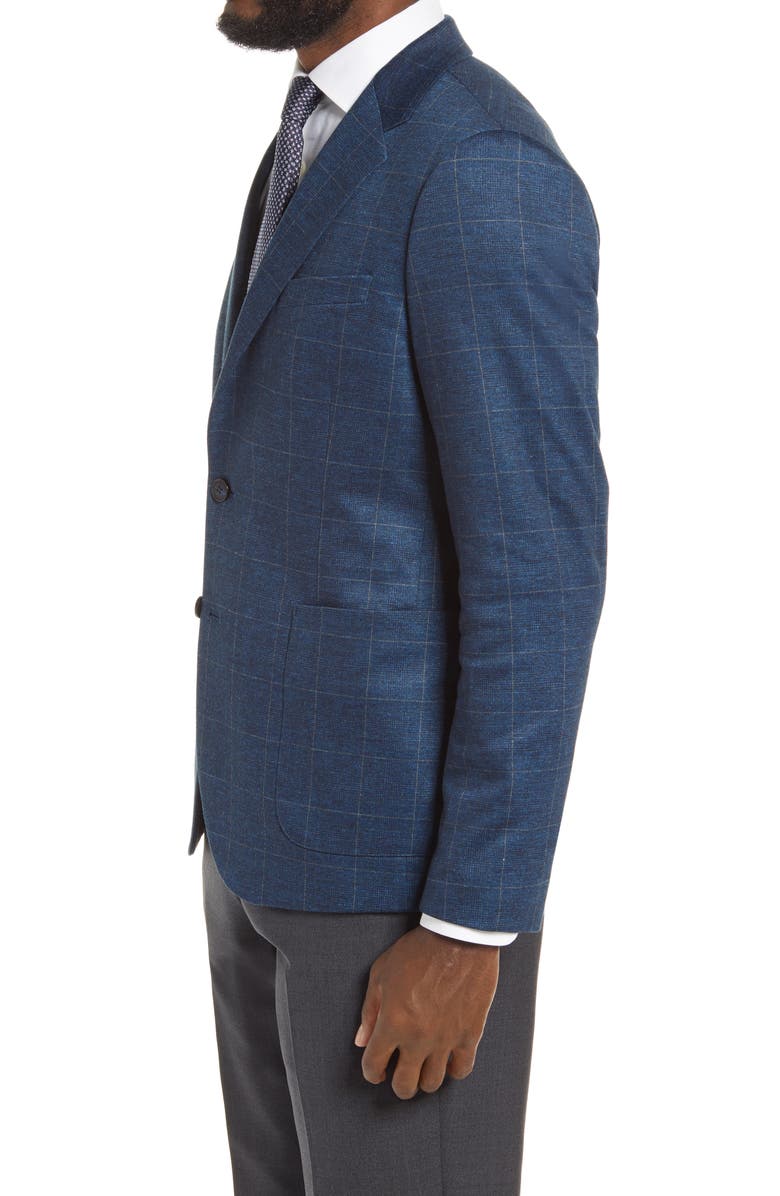 Nordstrom Trim Fit Plaid Stretch Knit Sport Coat, Alternate, color,