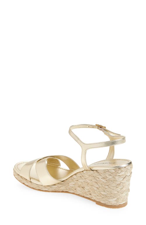Shop Stuart Weitzman Dayna Espadrille Wedge Sandal In Light Gold/natural