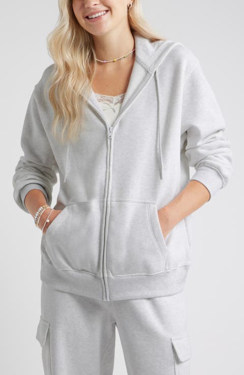 Oversize Zip Fleece Hoodie