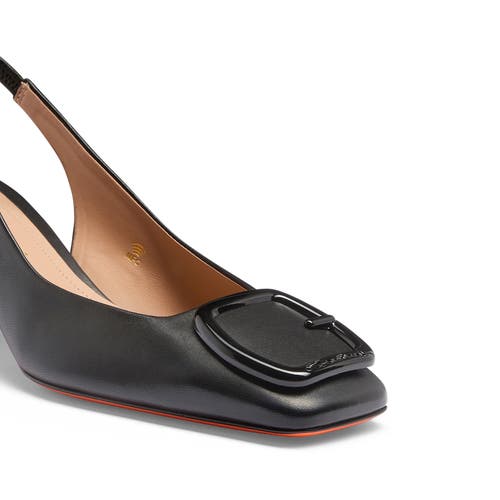 Santoni Leather Pumps In Black