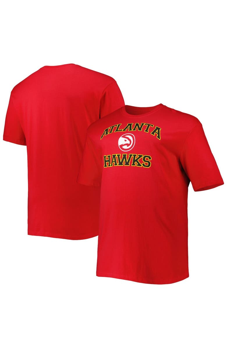 PROFILE Men's Red Atlanta Hawks Big & Tall Heart & Soul T-Shirt, Alternate, color, Red
