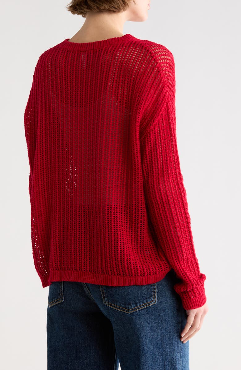 WISHLIST Open Knit Sweater, Alternate, color, Red