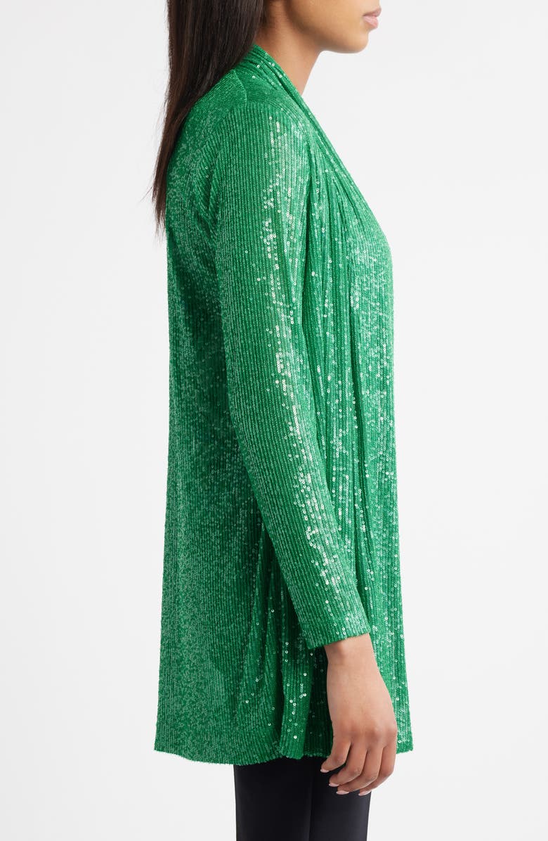 Anne Klein Sequin Draped Open Front Cardigan, Alternate, color, 