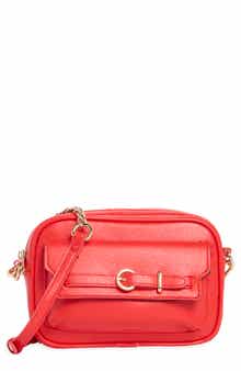 Textured Faux Leather Camera Bag