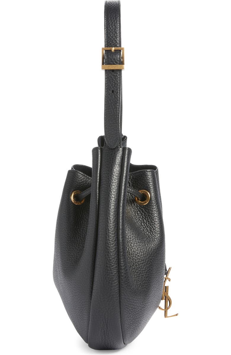 Saint Laurent Small Paris VII Flat Leather Hobo Bag, Alternate, color,