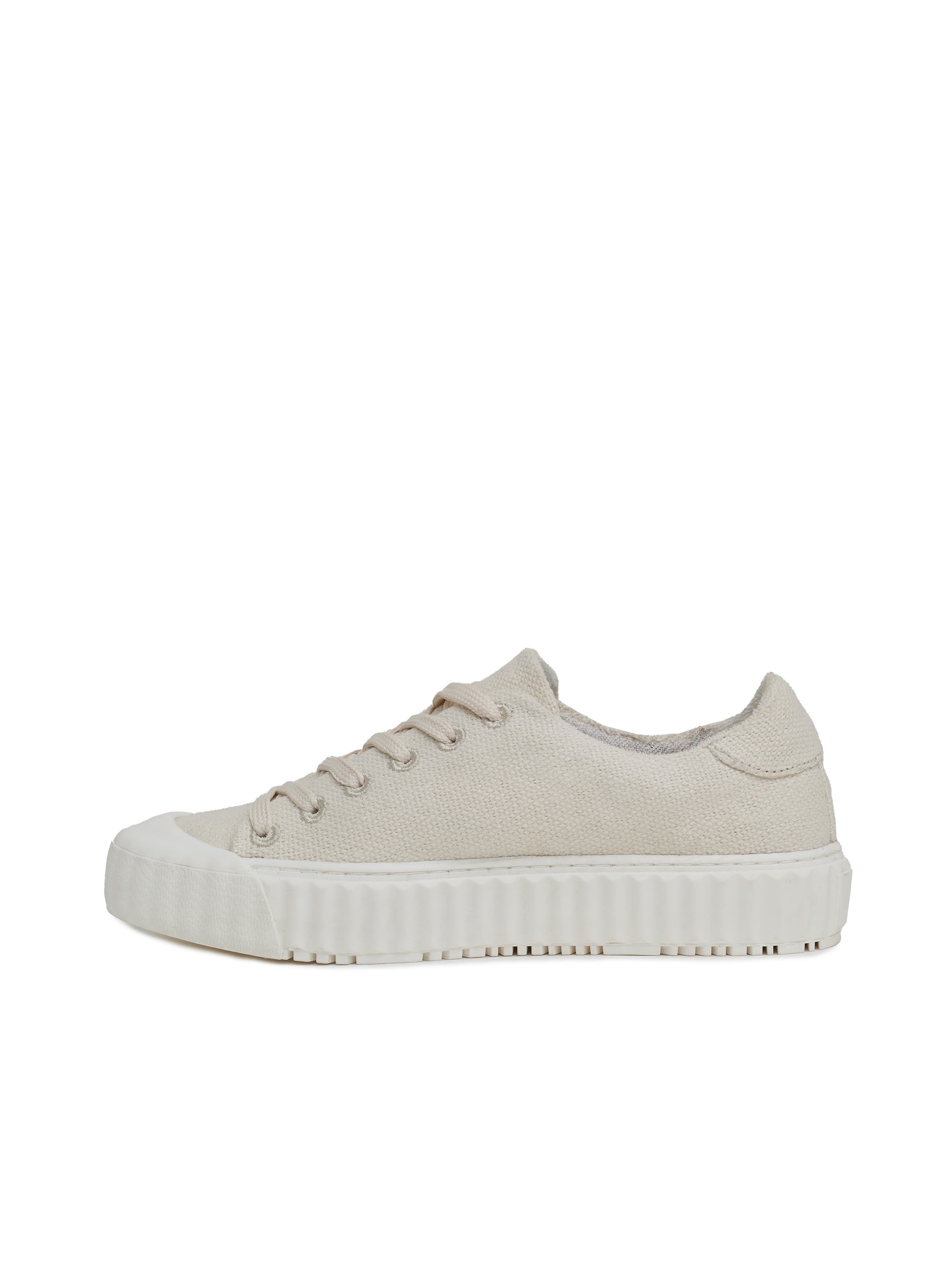 Celtic & Co. Lace Up Recyc Canvas Low Top Sneakers, Alternate, color, Ecru