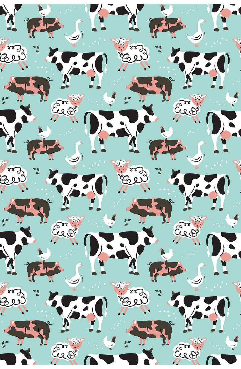 Clover Baby & Kids Soft & Stretchy Zipper Footie - Farm Friends, Alternate, color, Farm Friends