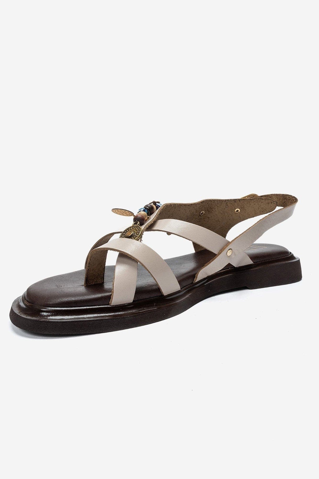 Hush Leather Beaded Sandal, Alternate, color, Cream