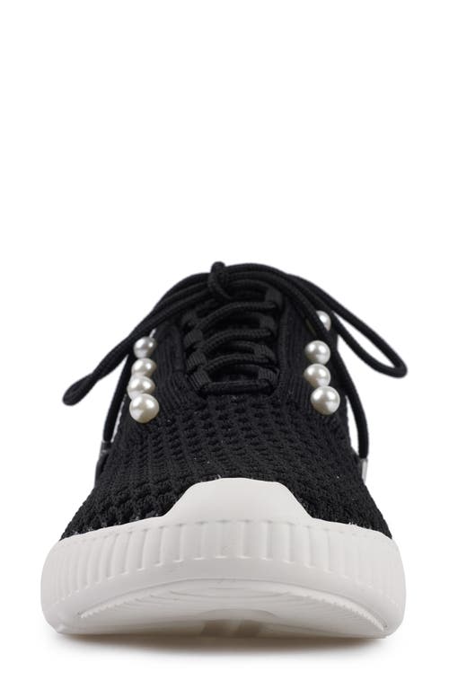 National Comfort Klarra Faux Pearl Embellished Sneaker In Black