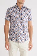 SOUL OF LONDON Short Sleeve Stretch Cotton Sport Shirt