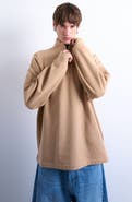 Topman Heavyweight Oversize Quarter Zip Sweatshirt