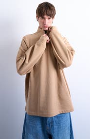 Topman Heavyweight Oversize Quarter Zip Sweatshirt