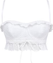 HOUSE OF CB Federica Ruffle Embroidered Underwire Crop Top