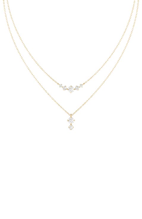 Starlight Layered Lab Diamond Necklace in 14K