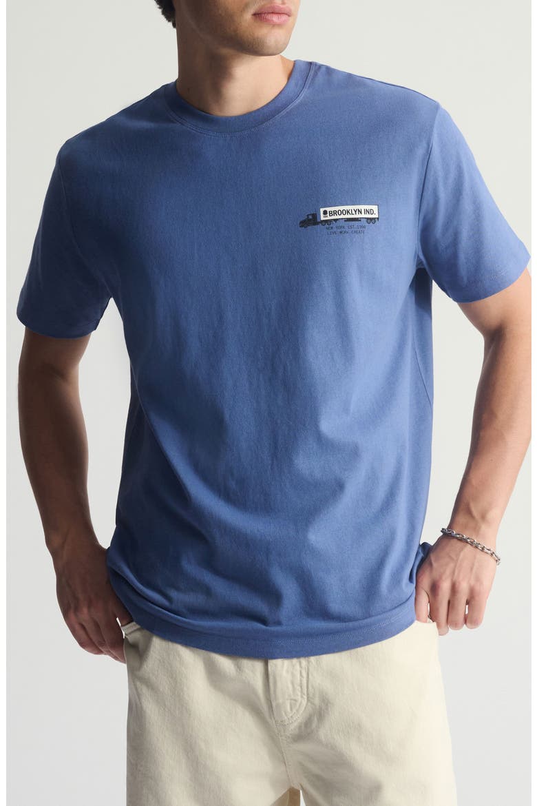 Logo Cotton Graphic T-Shirt, Main, color, BIJOU BLUE