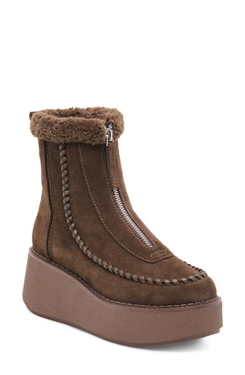 Roben Leather Wedge Bootie