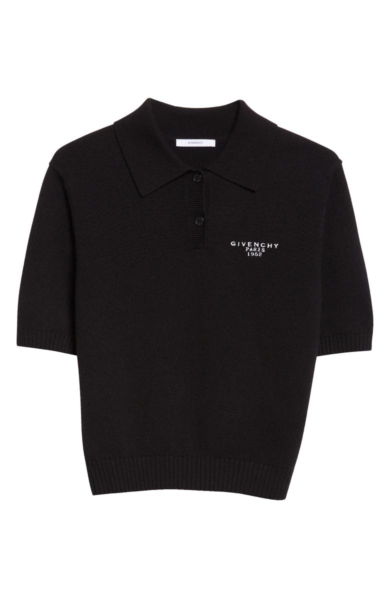 Givenchy Paris 1952 Short Sleeve Wool & Cashmere Polo, Alternate, color, Black